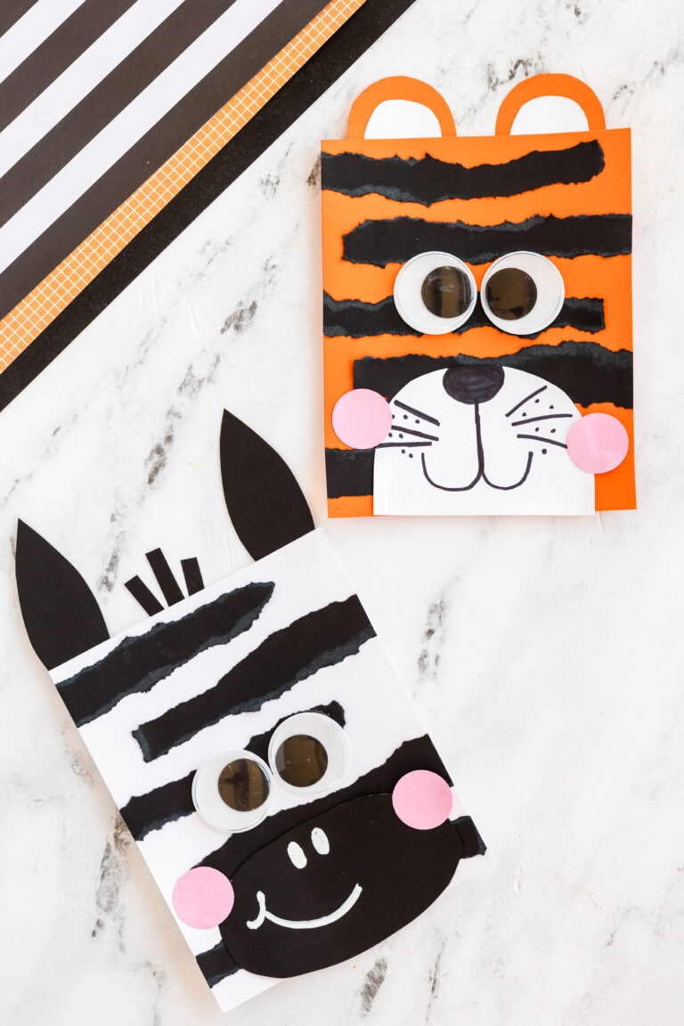 July: Torn Paper Tiger & Zebra