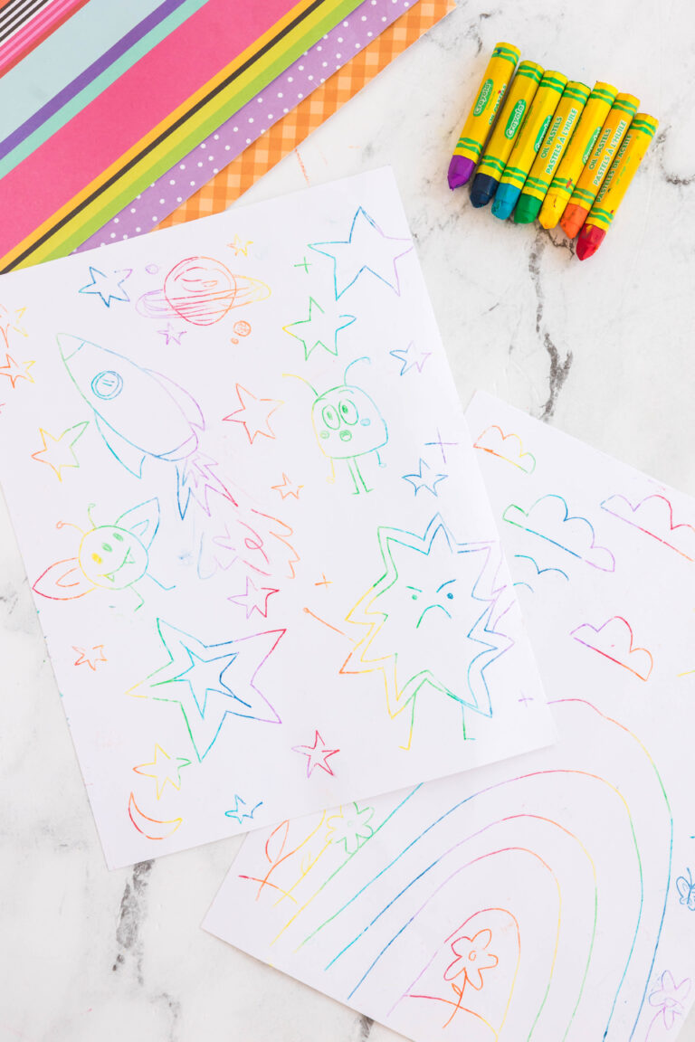 August: Oil Pastel Transfer Art