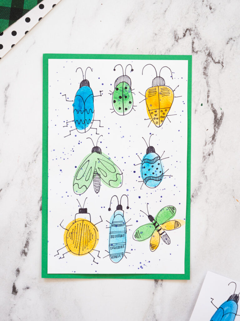 September: Watercolor Doodle Bugs