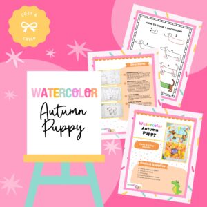 Watercolor Autumn Puppy