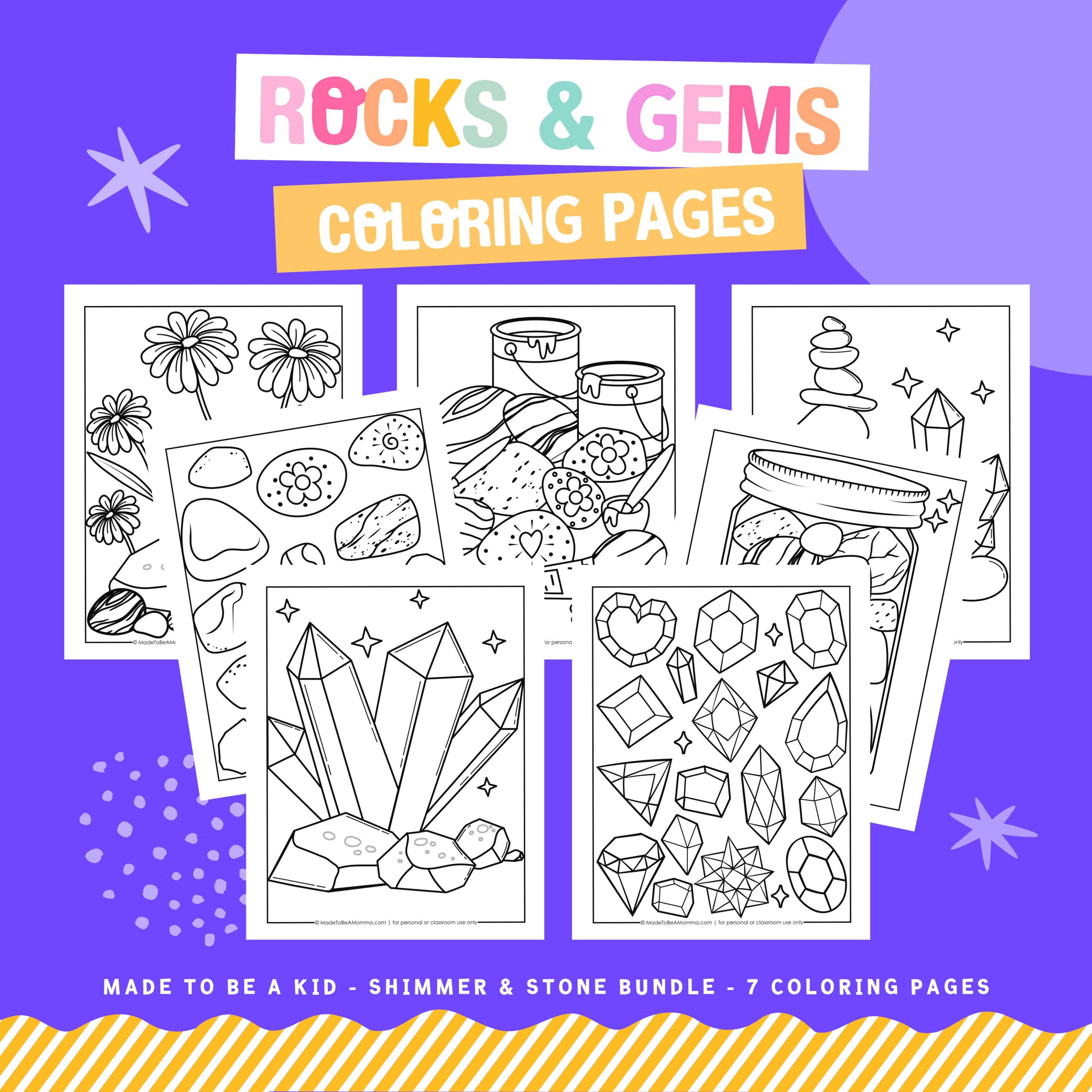 Rocks & Gems Coloring Pages
