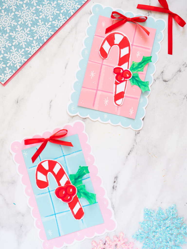 December: Paint Stick Candy Cane Collage