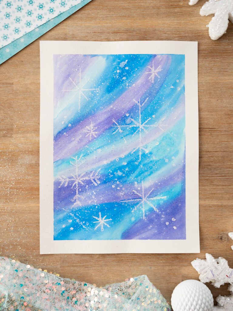 January: Watercolor Snowflake Art