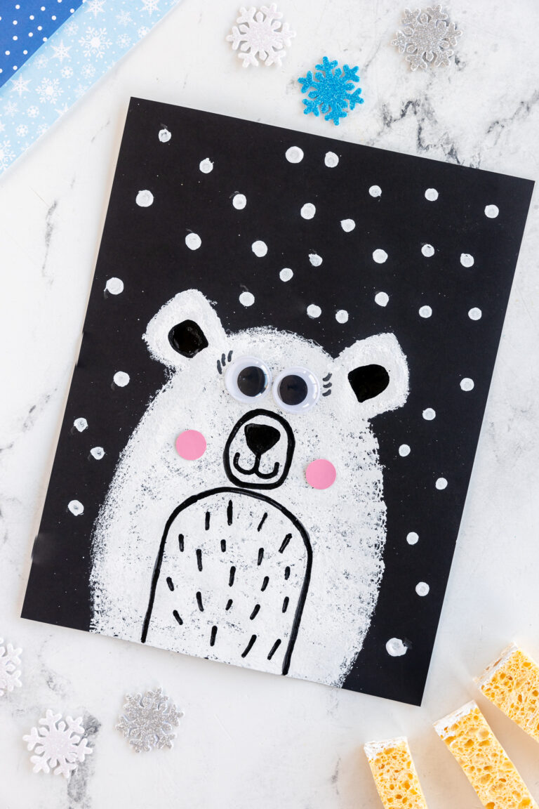 January: Sponge Painted Polar Bear